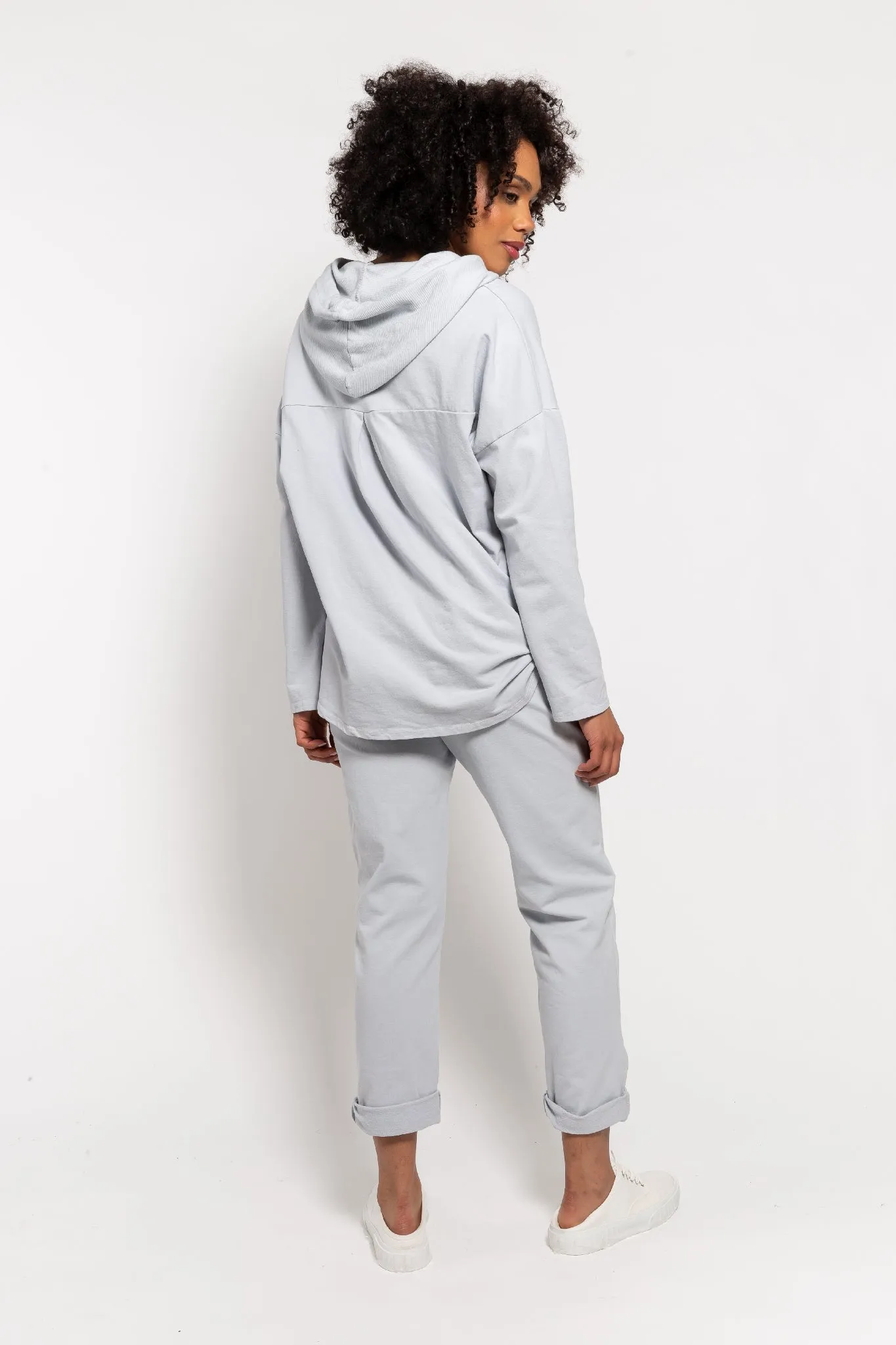 M Made in italy  Women's Woven Long Sleeve Hoodie