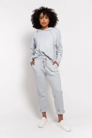 M Made in italy  Women's Woven Long Sleeve Hoodie