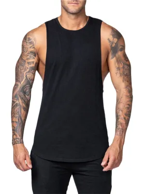 Men's Cotton Breathable Sleeveless Fitness Tank Tops - 5 Solid Colors