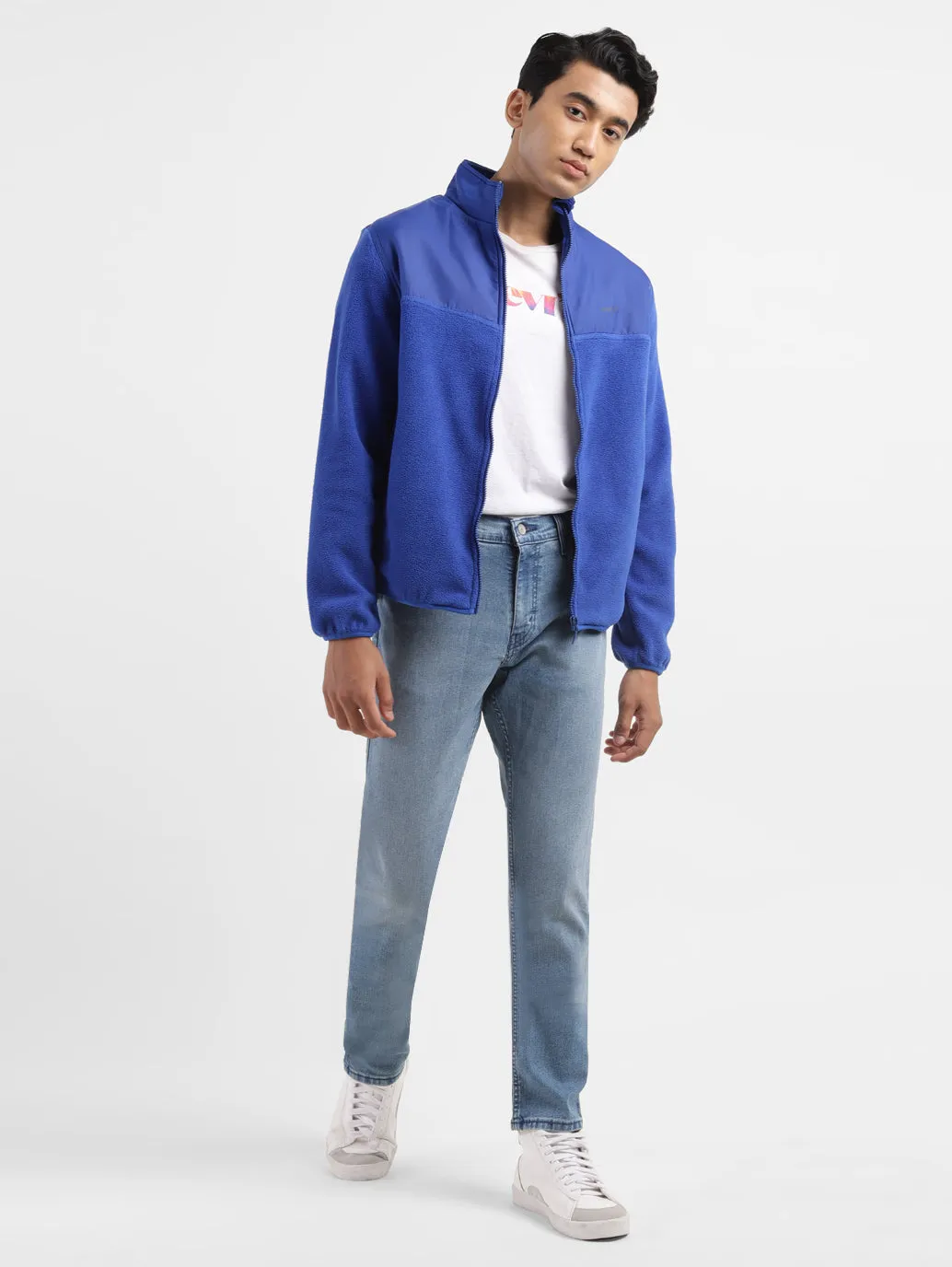 Mens Crew Neck Printed Tailored Jacket