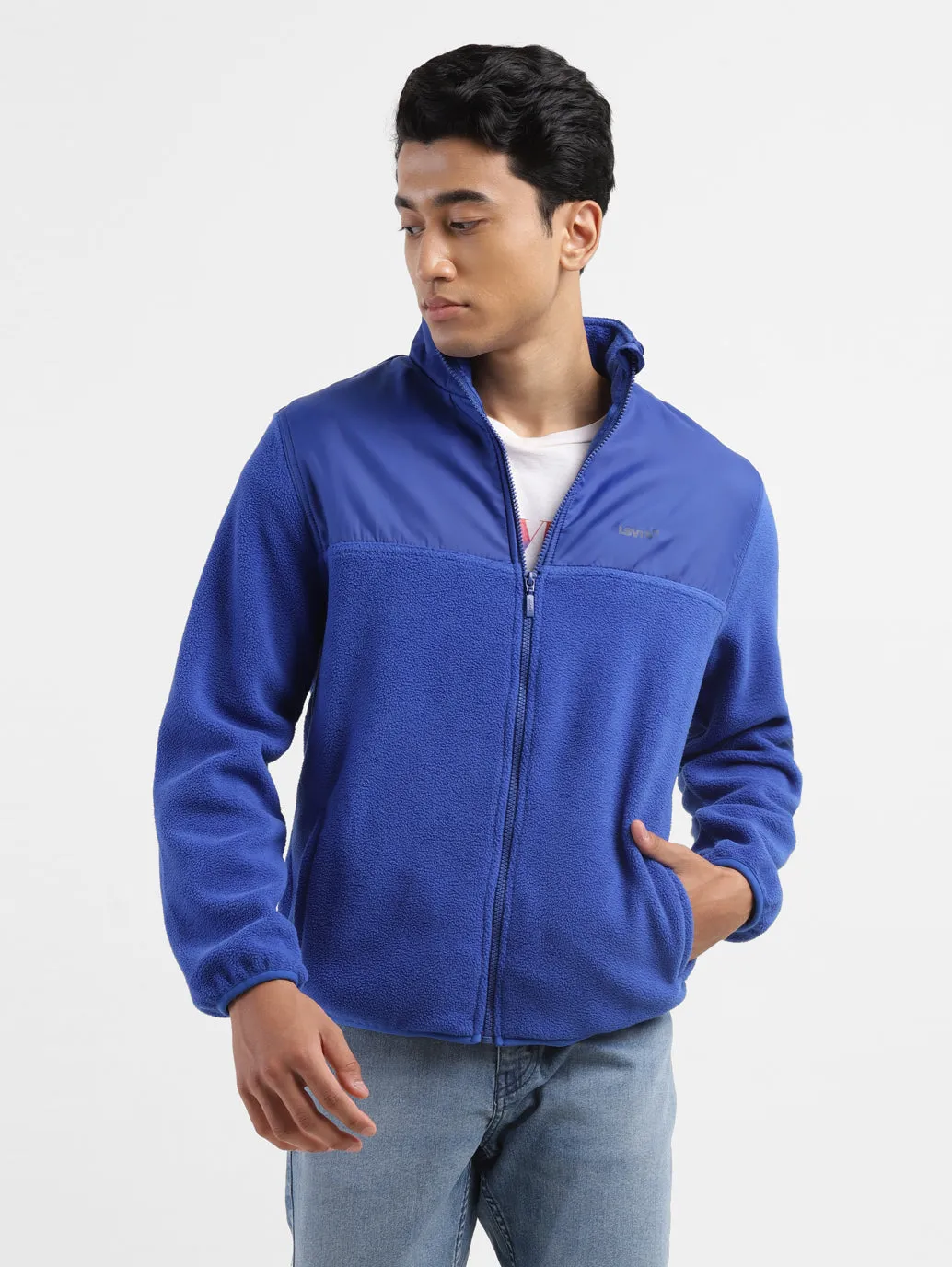 Mens Crew Neck Printed Tailored Jacket
