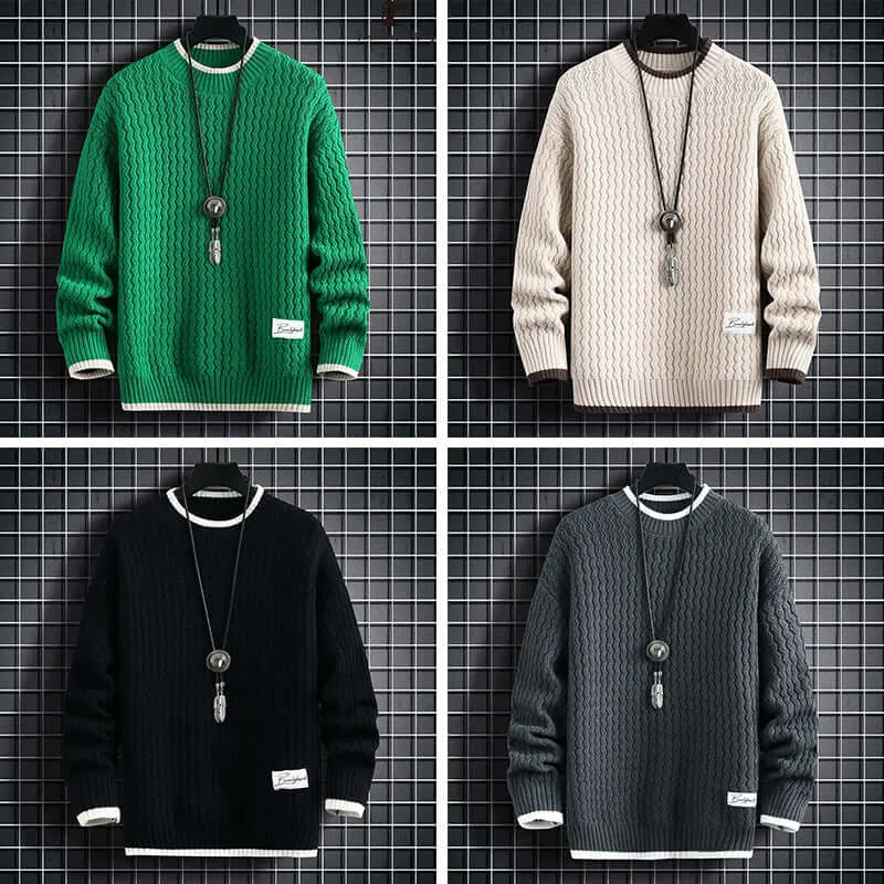 Men's Knitted Sweater Breathable Loose Fit