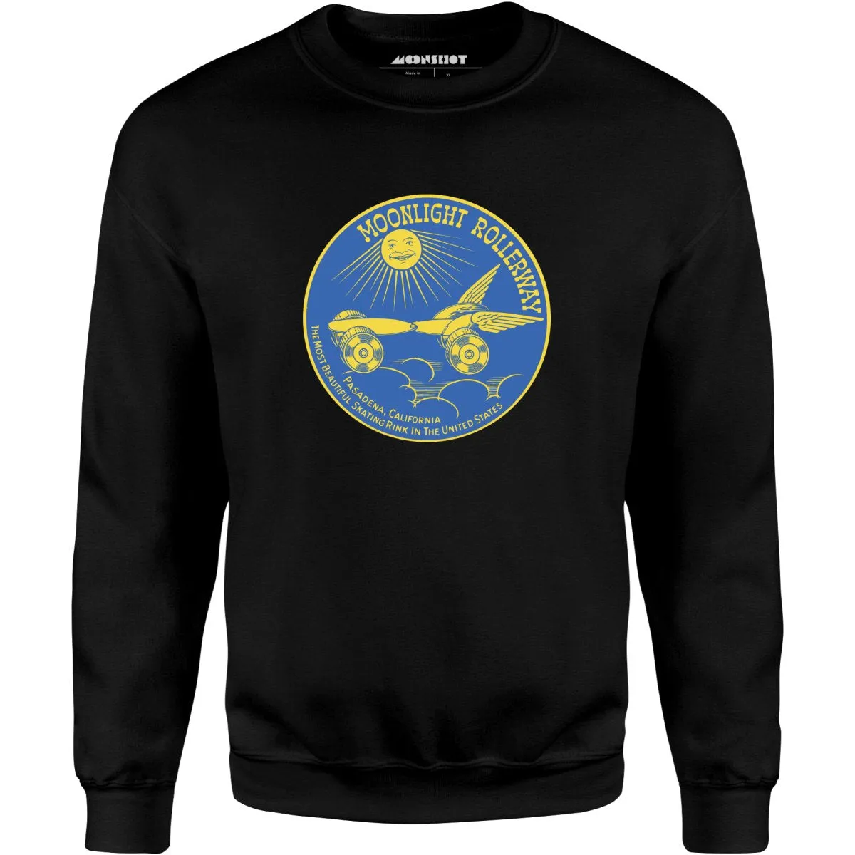 Moonlight Rollerway - Pasadena, CA - Vintage Roller Rink - Unisex Sweatshirt