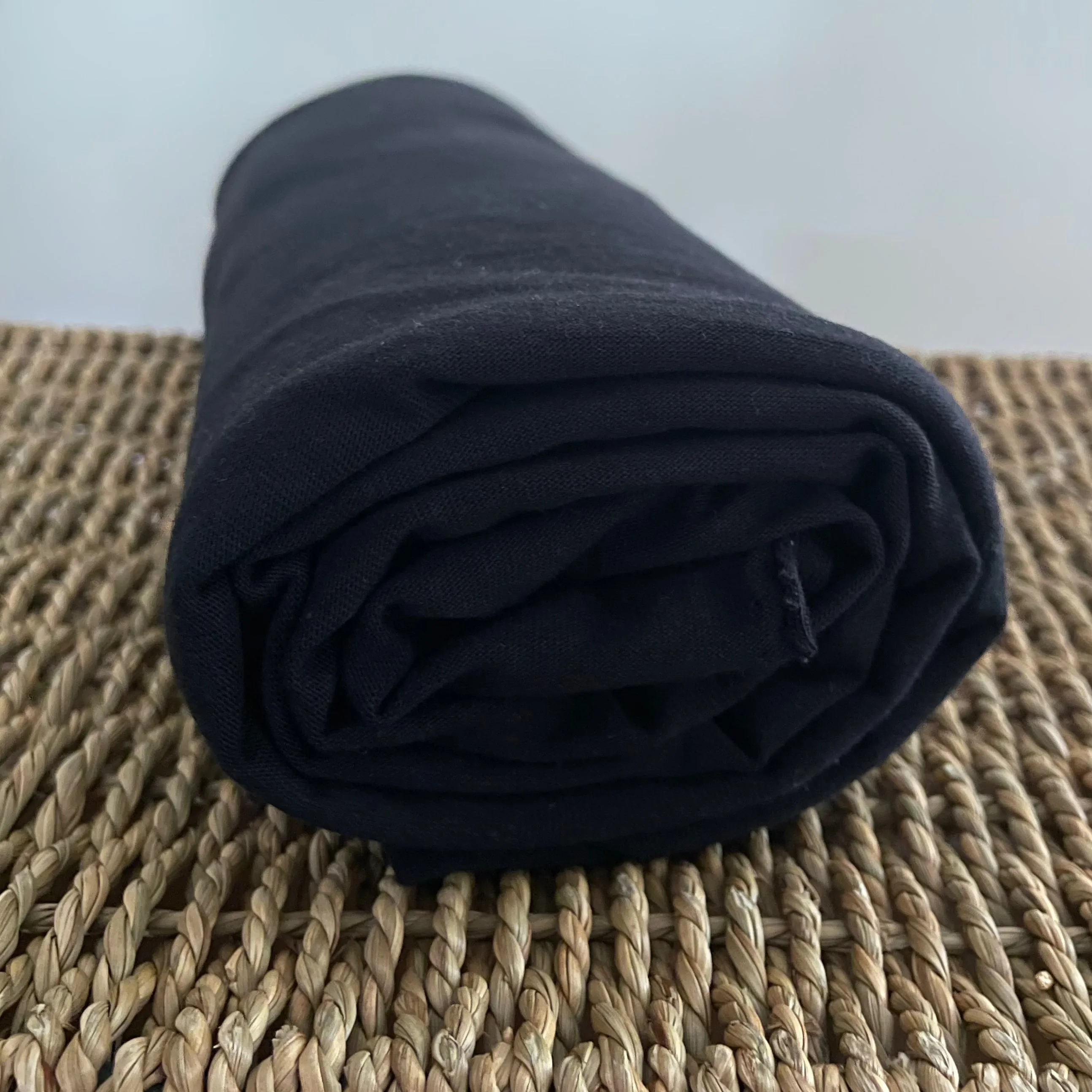Non-Stretch Bamboo Cotton Jersey Black