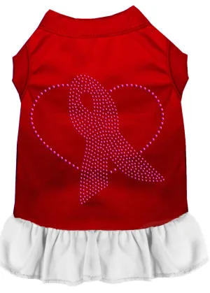 Pink Ribbon Rhinestone Dress Red With White Xxl