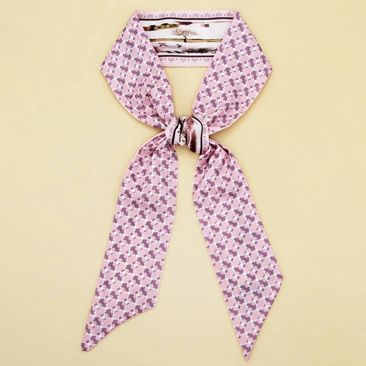 PLAID PRINT HEAD SCARVES_CWASC0096