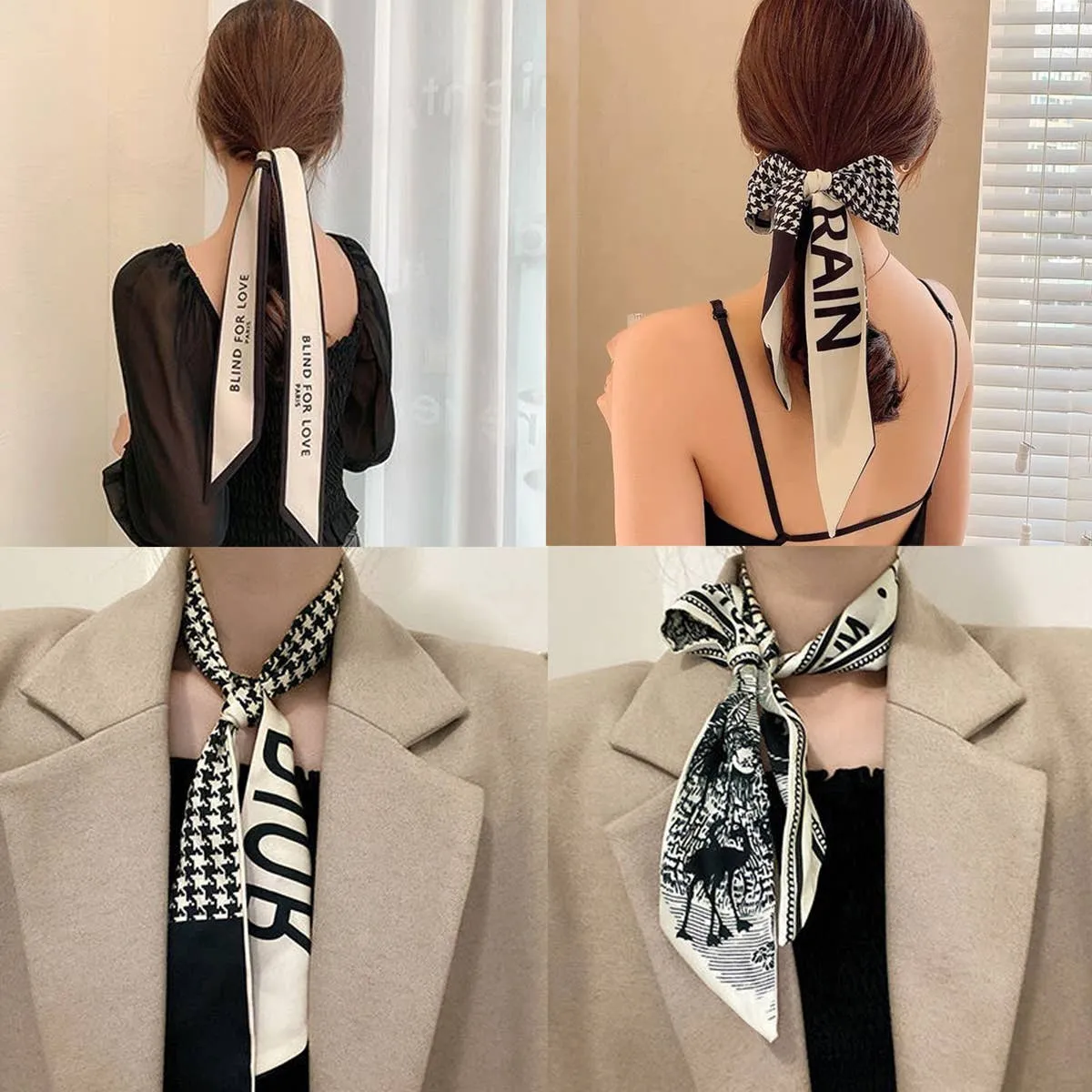 PLAID PRINT HEAD SCARVES_CWASC0096