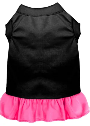 Plain Pet Dress Black With Bright Pink Lg