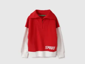 Regular Fit High Neck Printed Sweatshirts