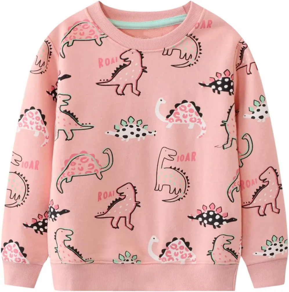 RETSUGO Toddler Baby Girls Sweatshirts Casual Pullover Crewneck Winter Long Sleeve Tops Shirts Clothes 3T-8T
