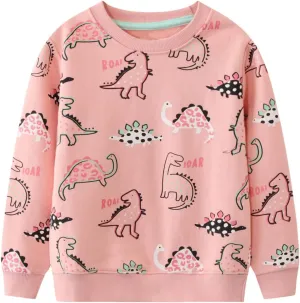 RETSUGO Toddler Baby Girls Sweatshirts Casual Pullover Crewneck Winter Long Sleeve Tops Shirts Clothes 3T-8T