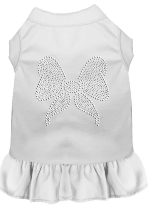 Rhinestone Bow Dress White 4x