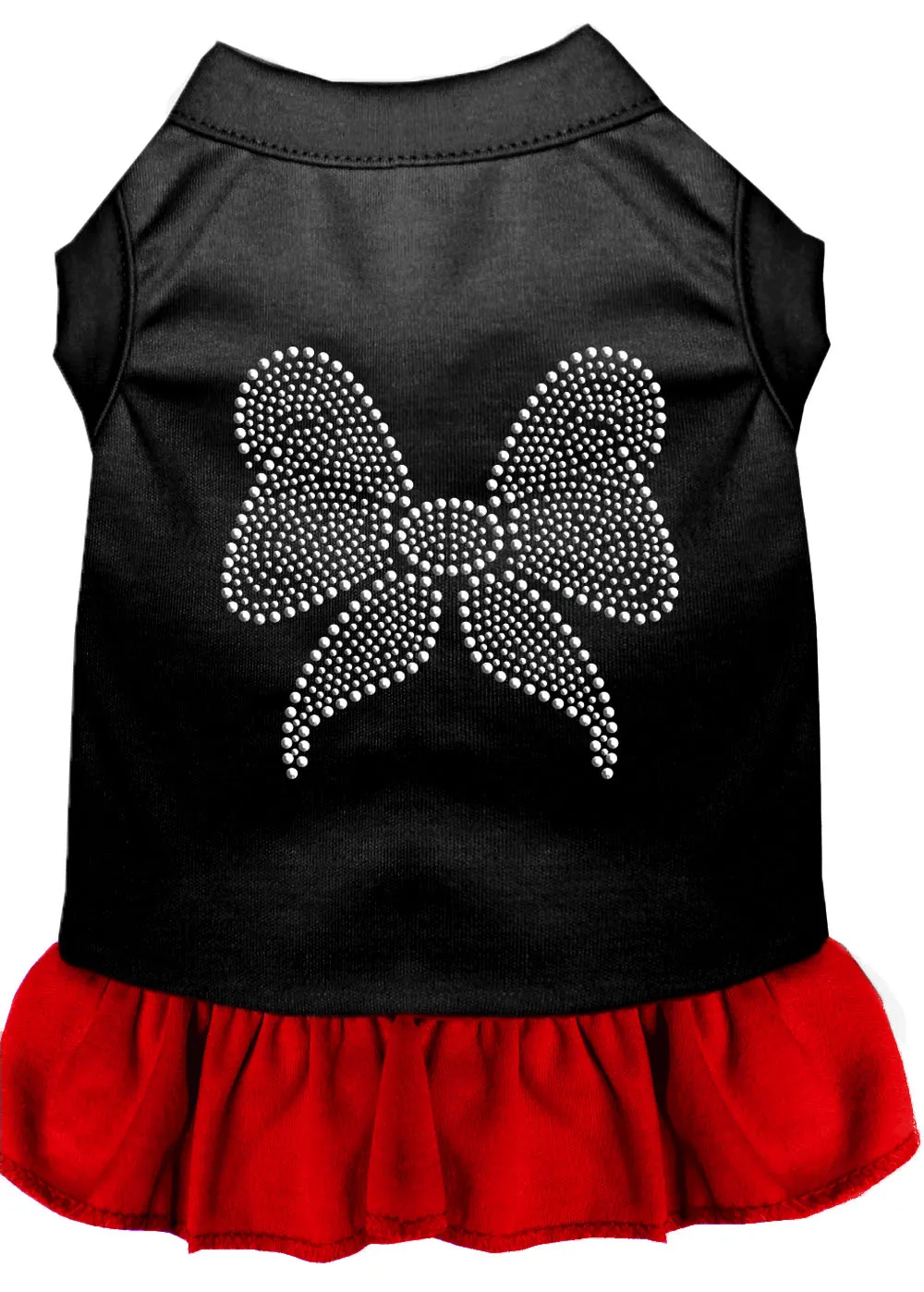 Rhinestone Bow Dresses Black With Red Sm