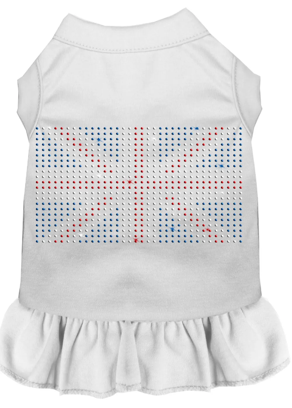 Rhinestone British Flag Dress White Xl