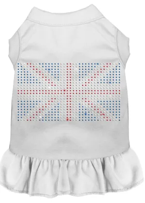 Rhinestone British Flag Dress White Xl