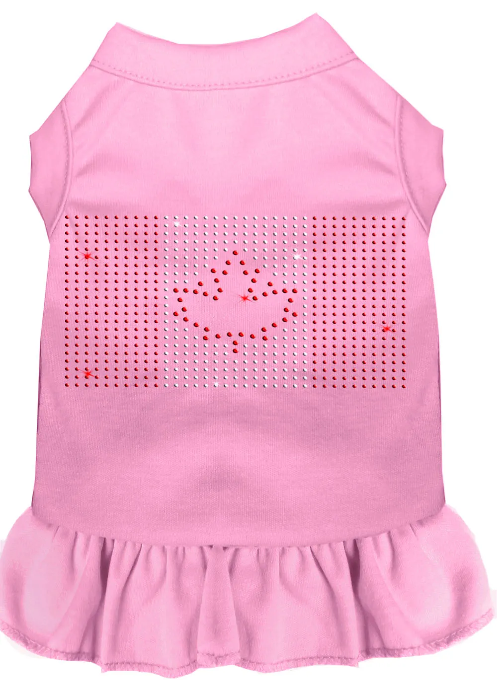 Rhinestone Canadian Flag Dress Light Pink Xxl