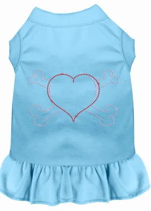 Rhinestone Heart And Crossbones Dress Baby Blue Xxl