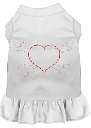 Rhinestone Heart And Crossbones Dress White Xxl