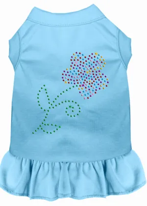 Rhinestone Multi Flower Dress Baby Blue Xxl