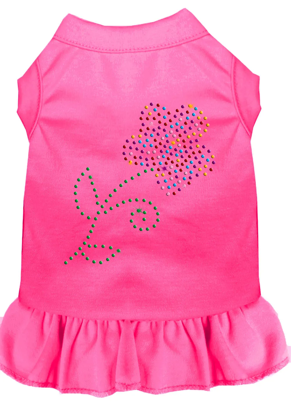 Rhinestone Multi Flower Dress Bright Pink Xl