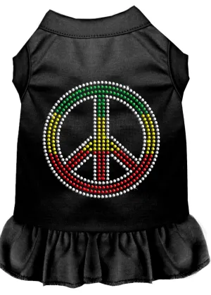 Rhinestone Rasta Peace Dress Black Xl