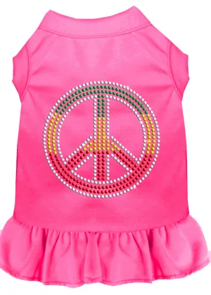 Rhinestone Rasta Peace Dress Bright Pink Xl