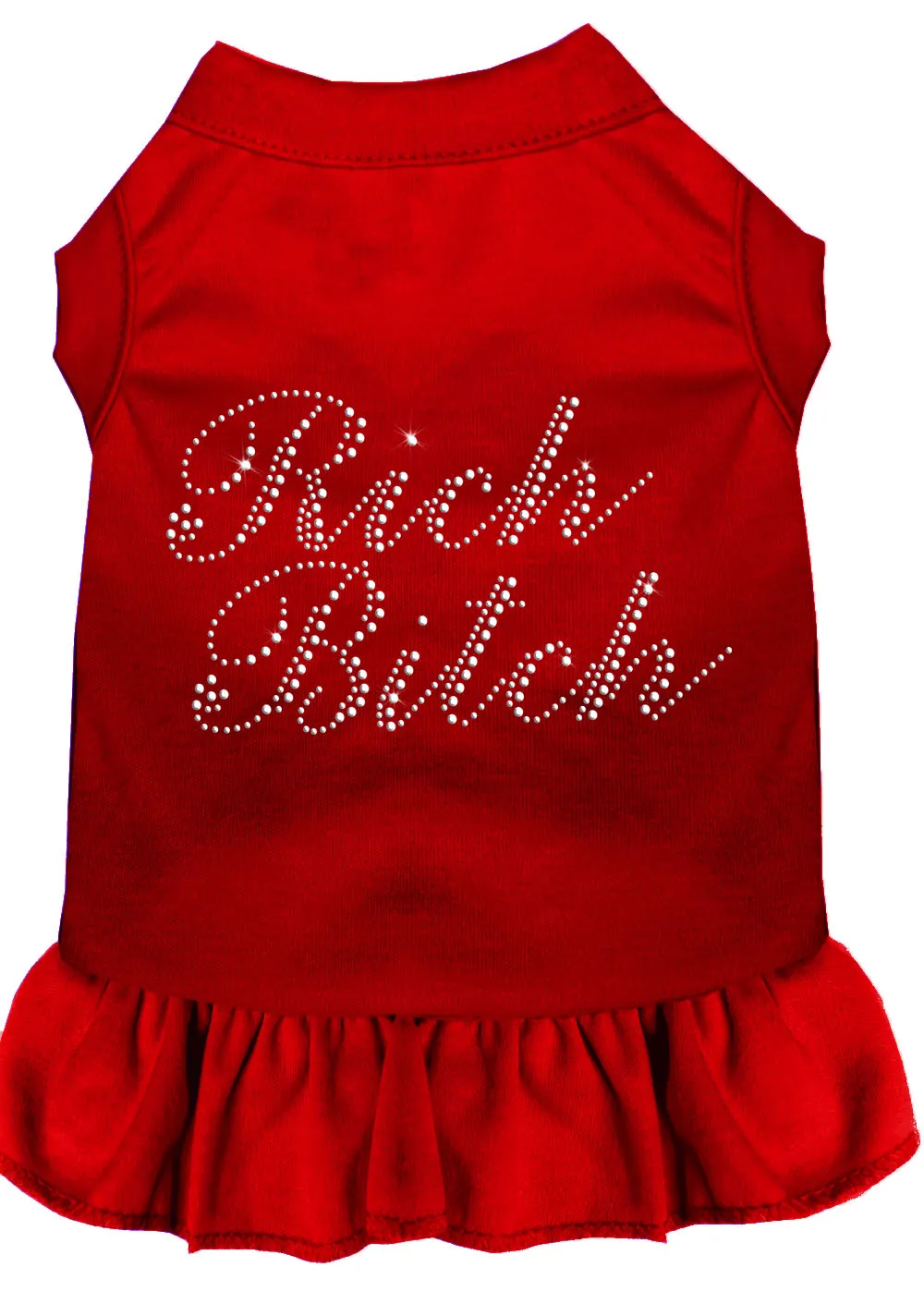 Rhinestone Rich Bitch Dress Red 4x
