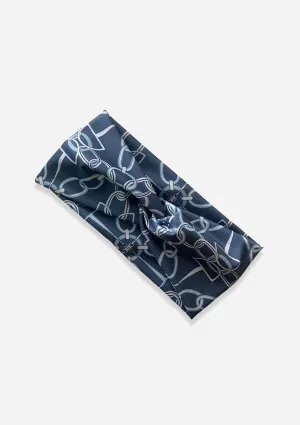 Rönner Headband | Chainlink Print | Navy