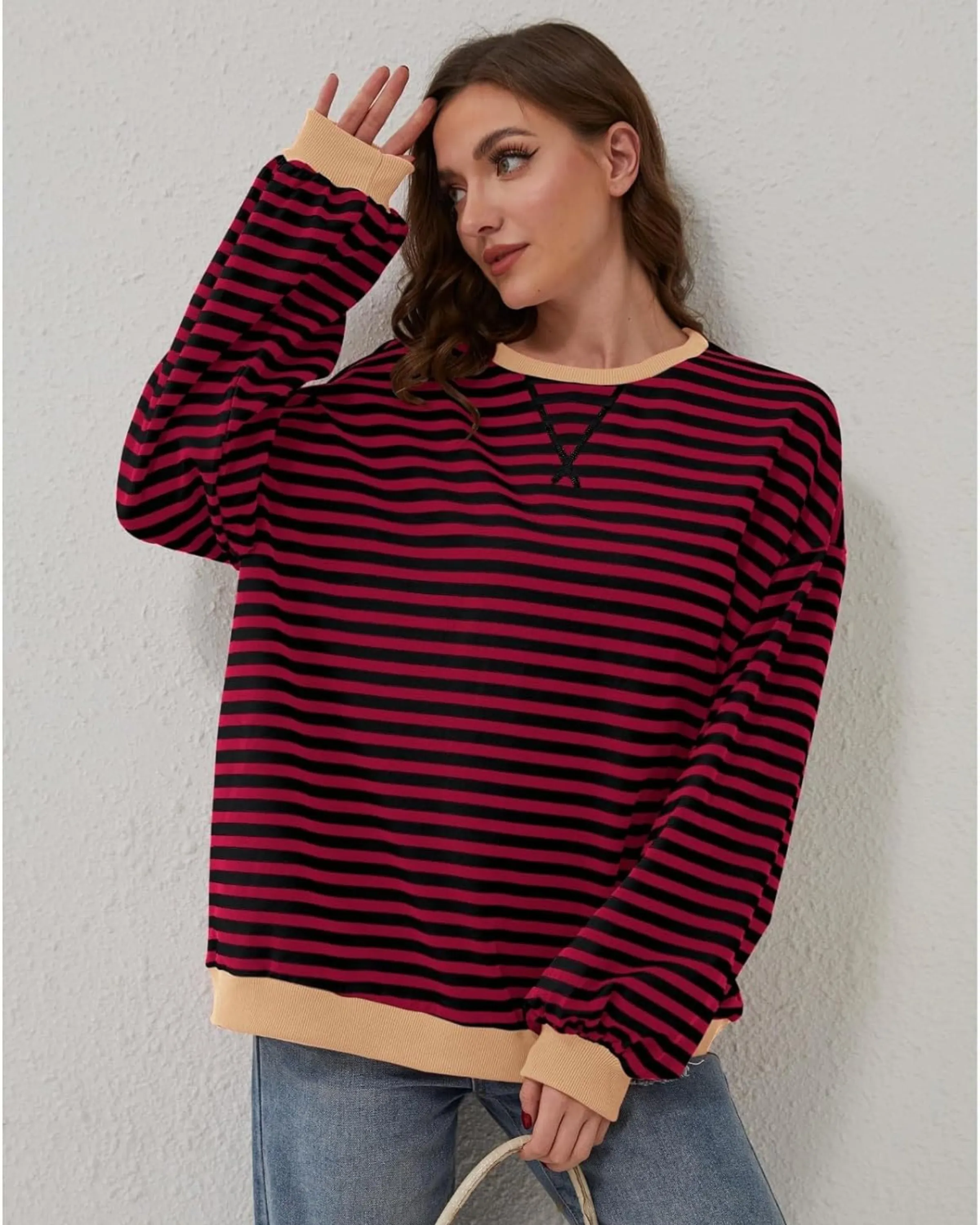 ROXANNE - Striped Oversized Sweatshirt