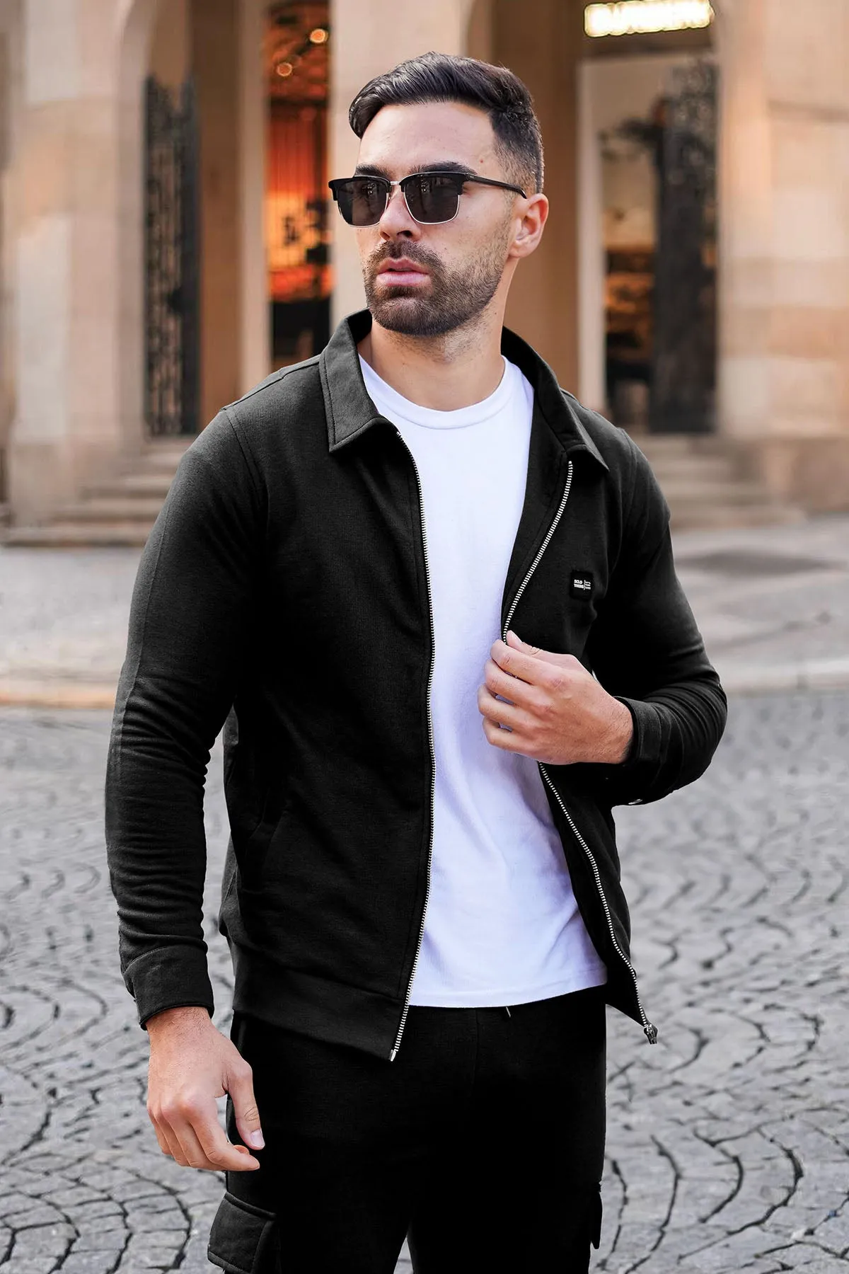 Sclothers Black Zipper Jacket - W23 - MJ0015R