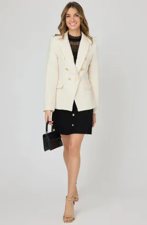 Sequin Tweed Blazer with Gold Buttons