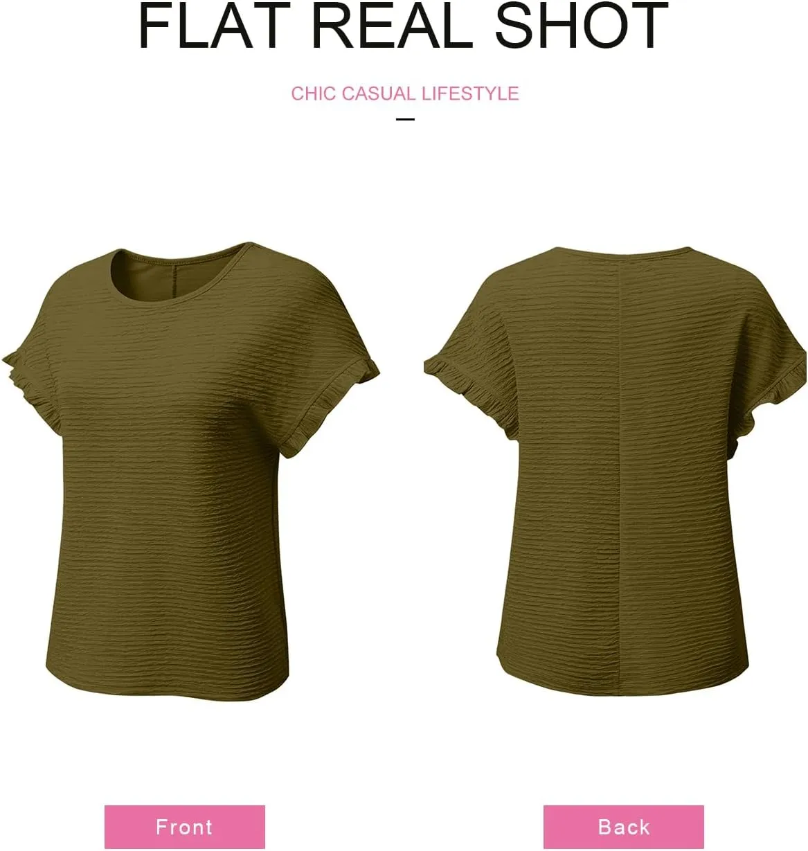 SHEWIN Womens Summer Tops Crewneck Short Sleeve T Shirts Casual Textured Work Shirt Loose Blouses