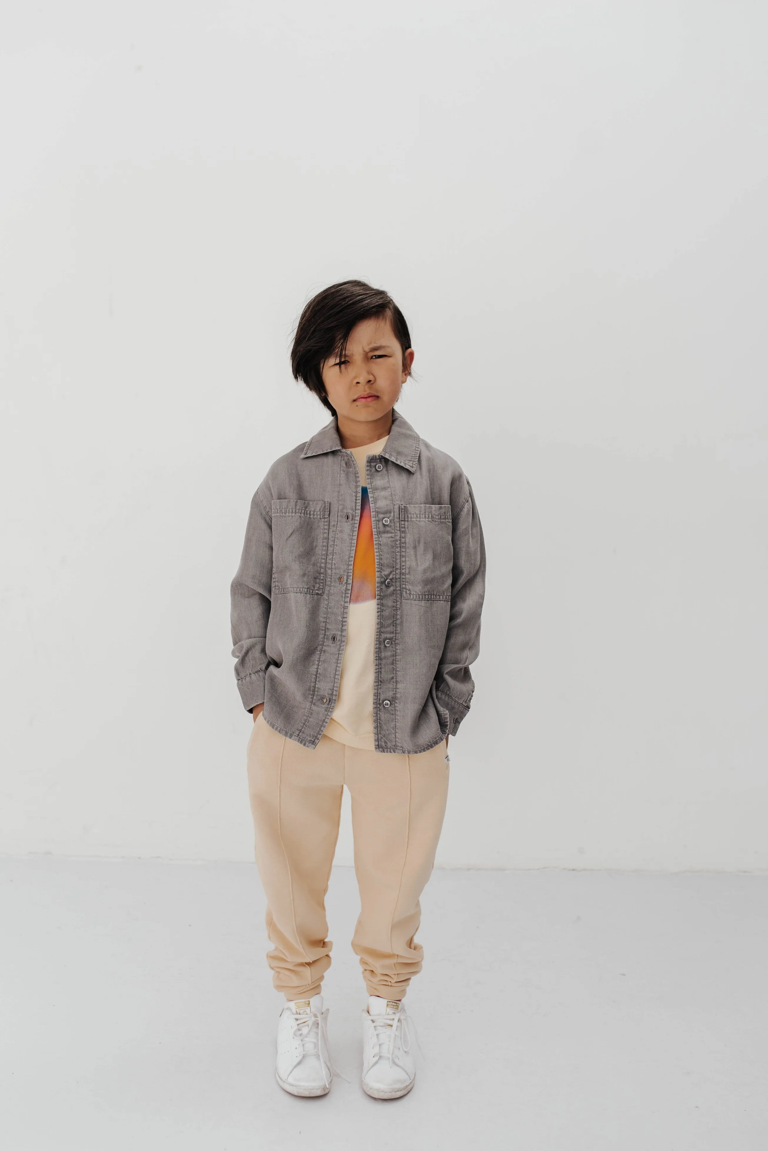 Shirt Classic Washed Warm Grey