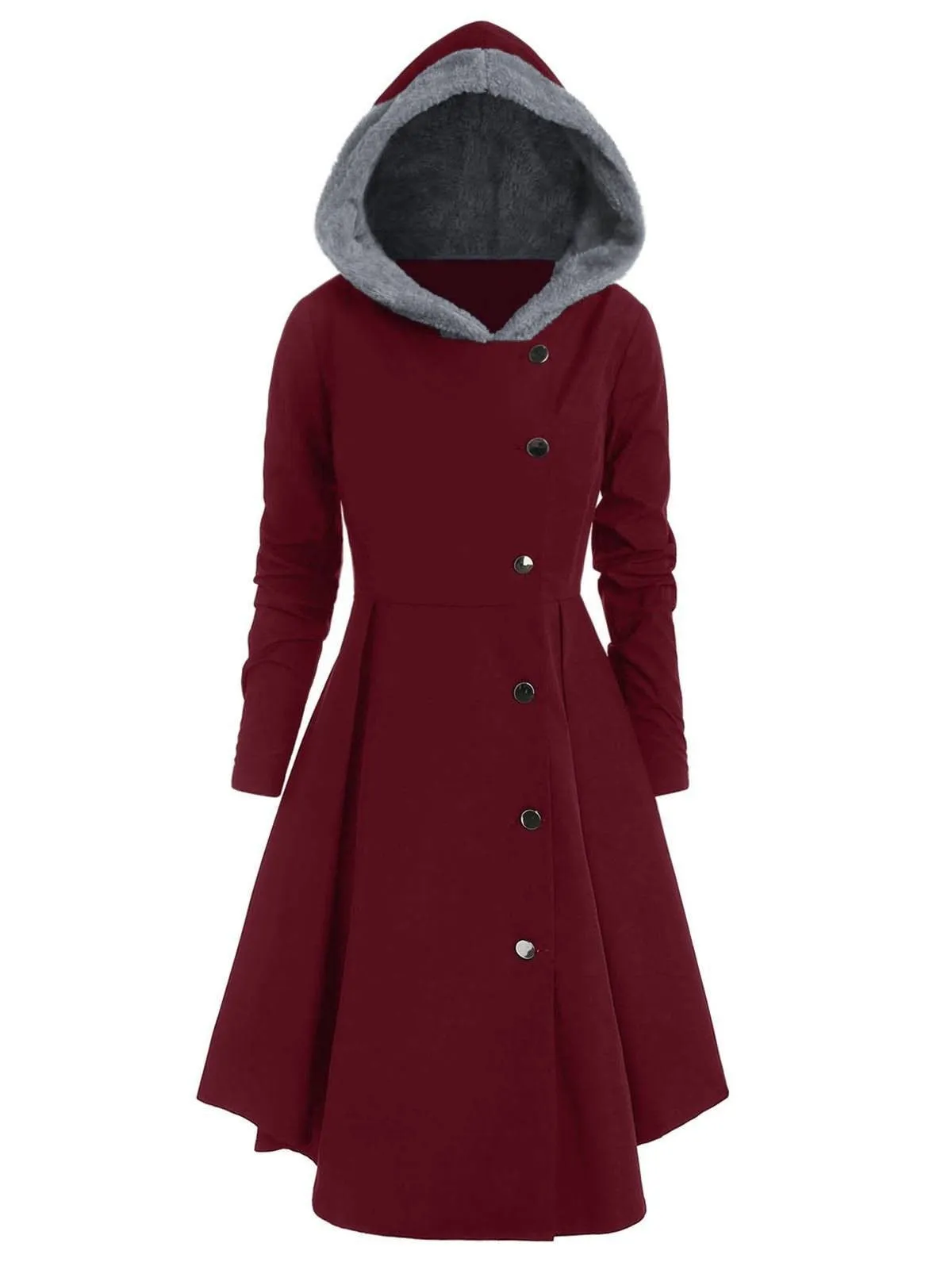Sidiou Group Women Ladies Winter Long Coat Hooded Trench Outwear Warm Jacket