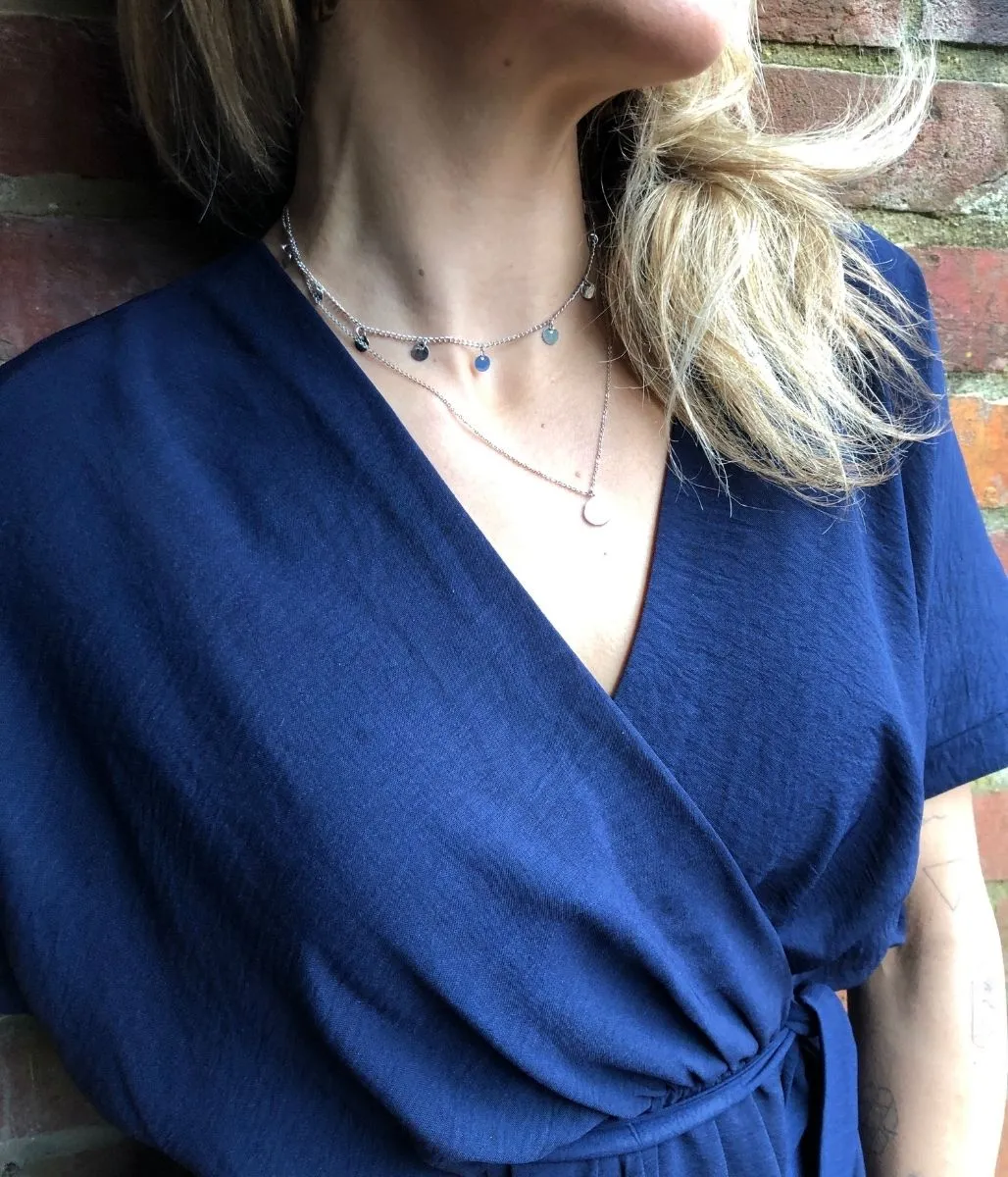 Silver Linette Layered Charm Necklace