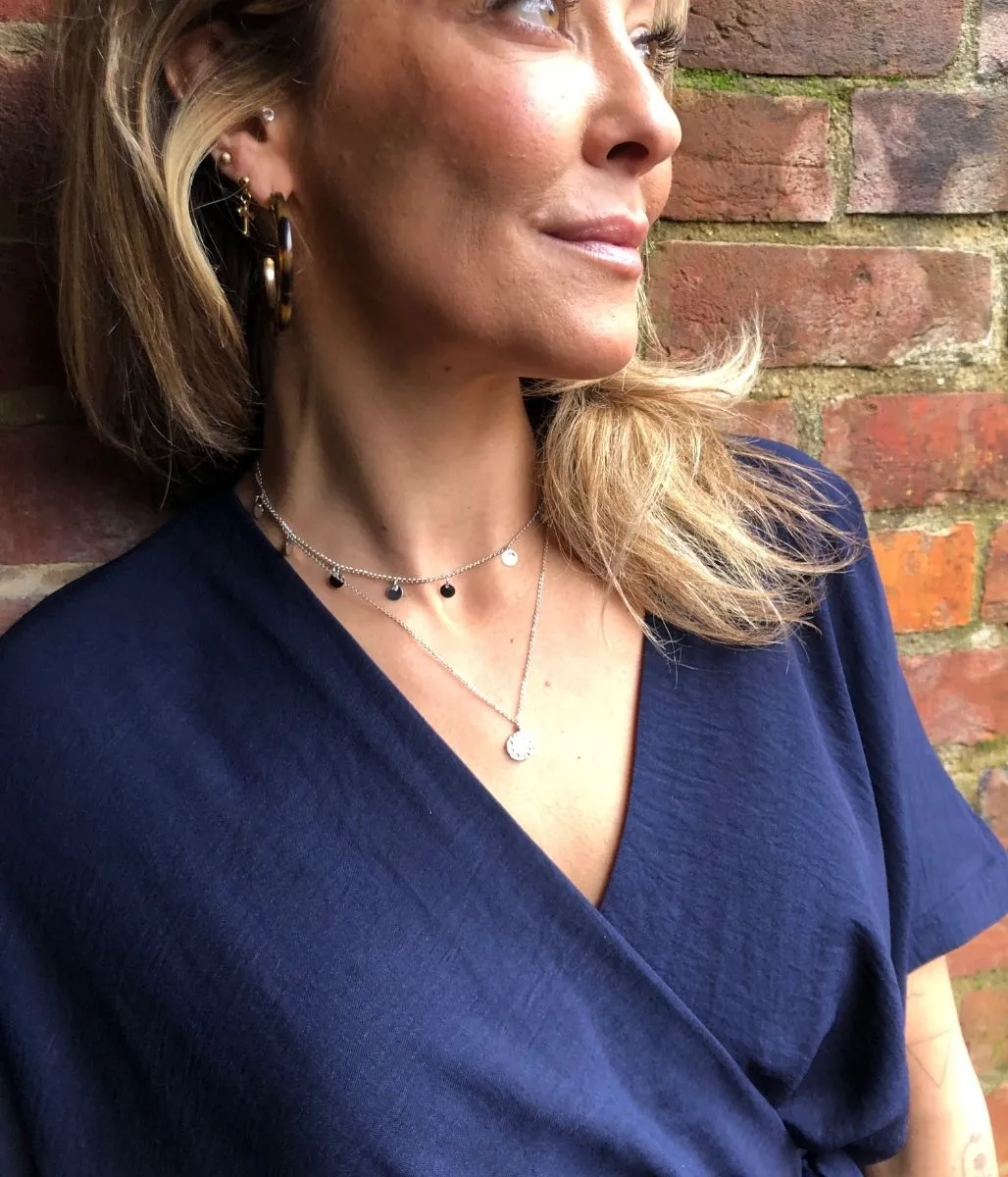 Silver Linette Layered Charm Necklace