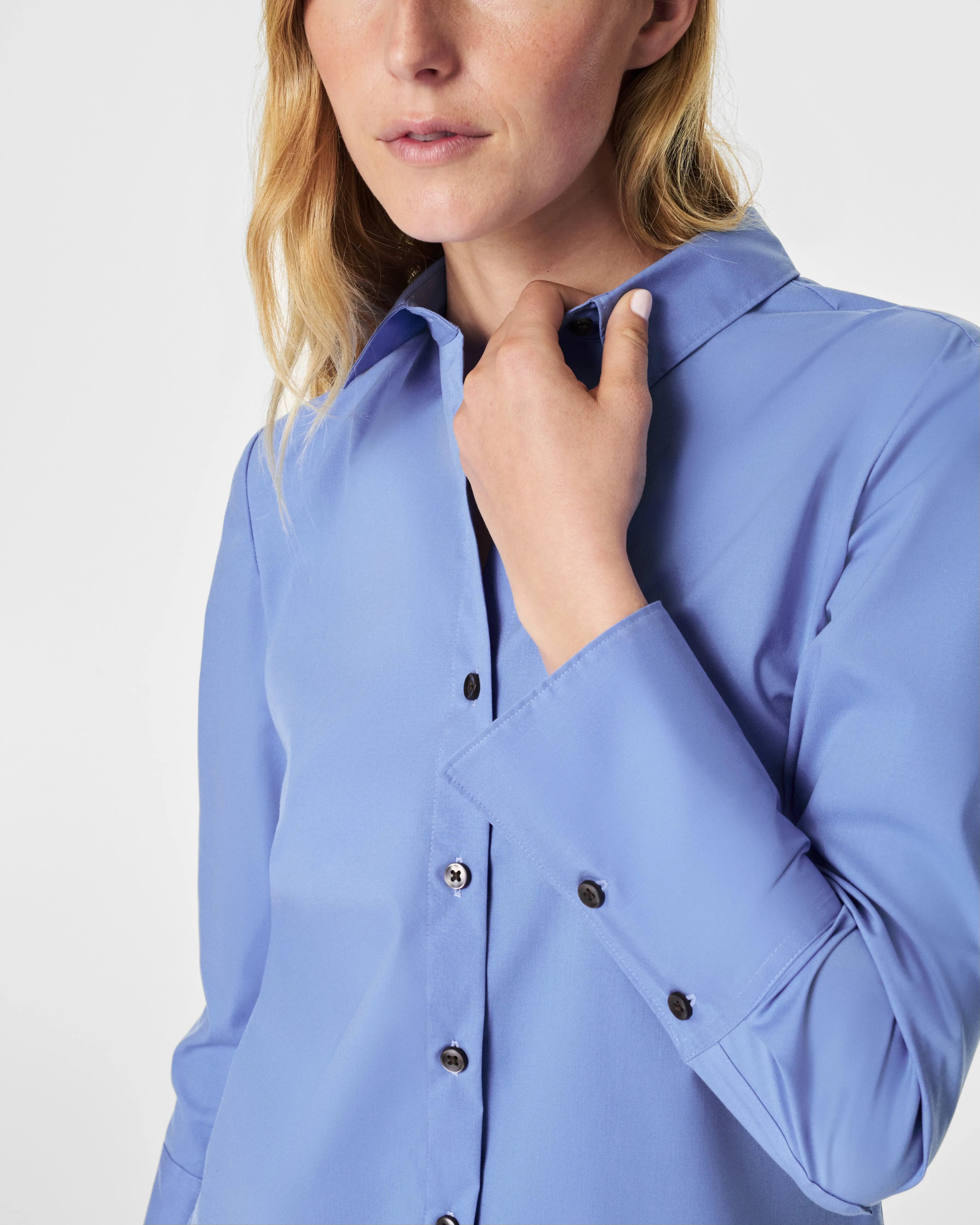SPANX® Poplin Fitted Button-Down Shirt