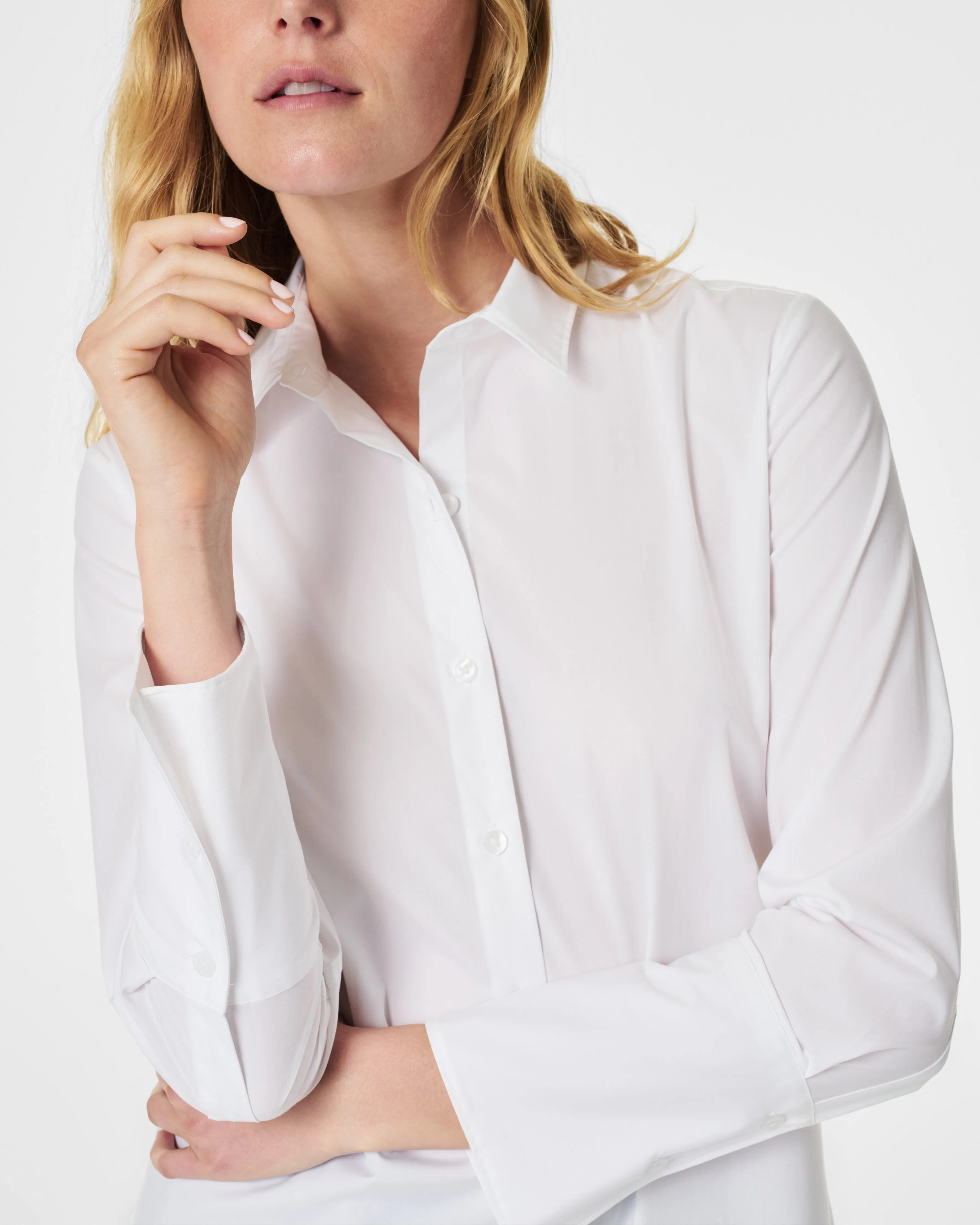 SPANX® Poplin Fitted Button-Down Shirt
