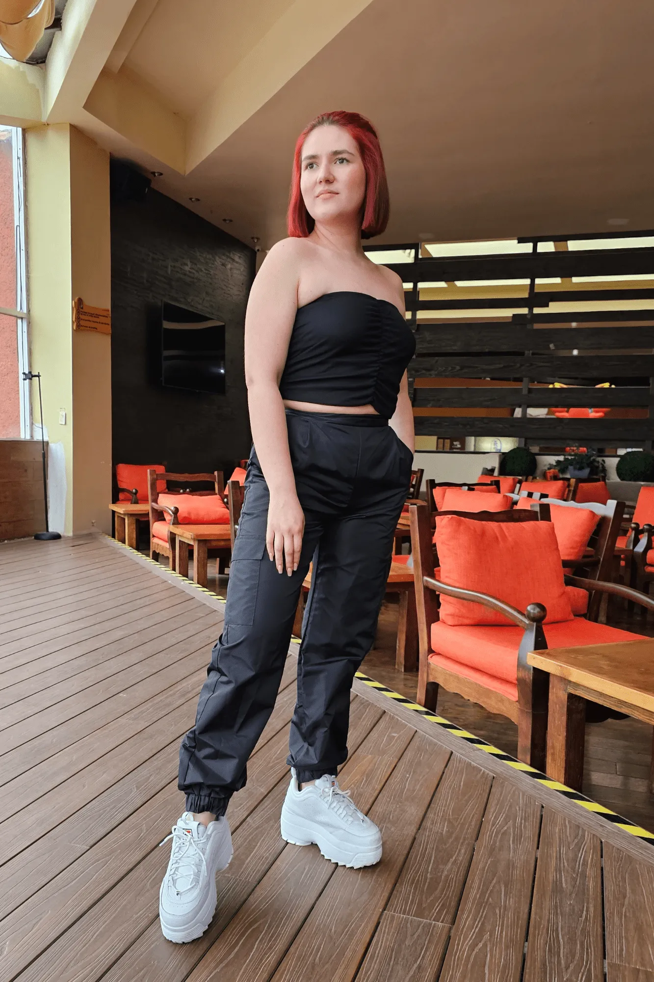 Strapless Mesh Crop Top - Soft & Breathable Fabric Black