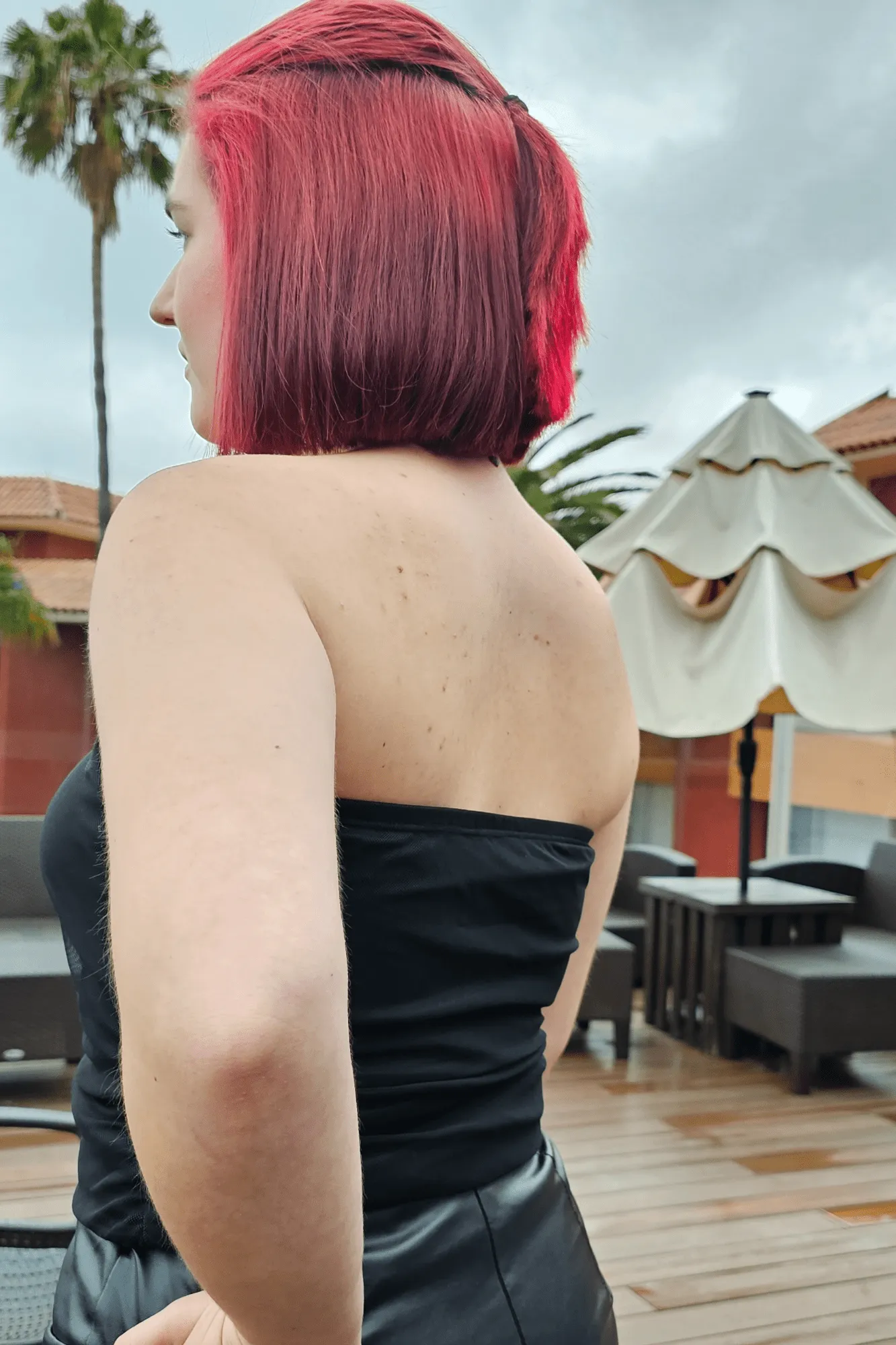 Strapless Mesh Crop Top - Soft & Breathable Fabric Black