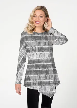 Striation Grey (14251) ~ Asymmetrical French Terry Tunic
