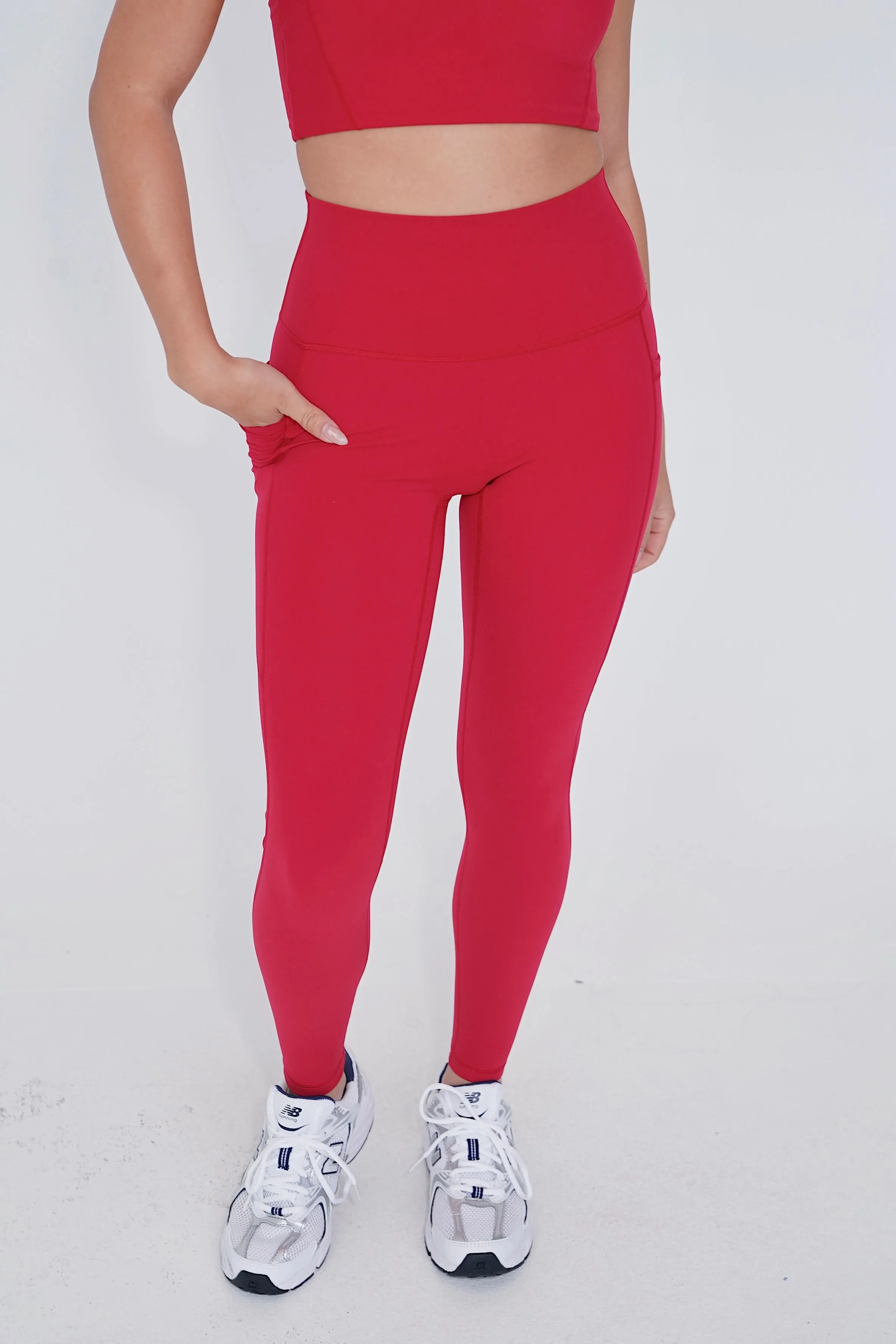 The More I Give, The More I Receive Hot Red Leggings
