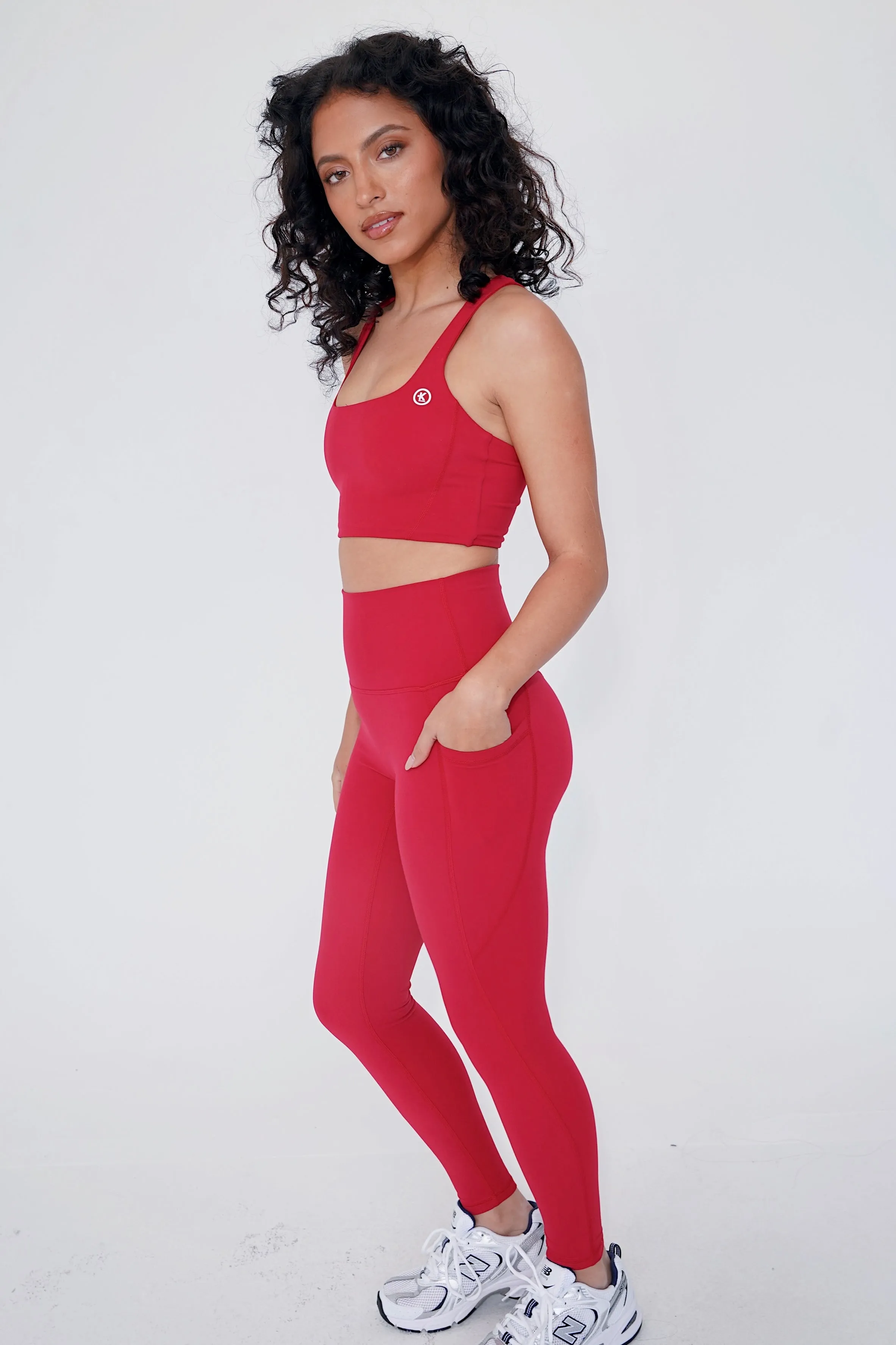 The More I Give, The More I Receive Hot Red Leggings