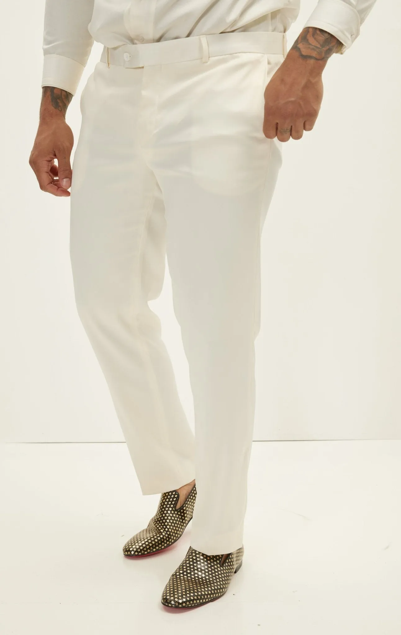 The Wet Look Electric Tuxedo Jacket - White Gold