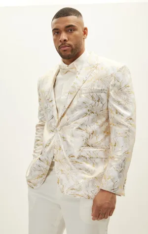 The Wet Look Electric Tuxedo Jacket - White Gold