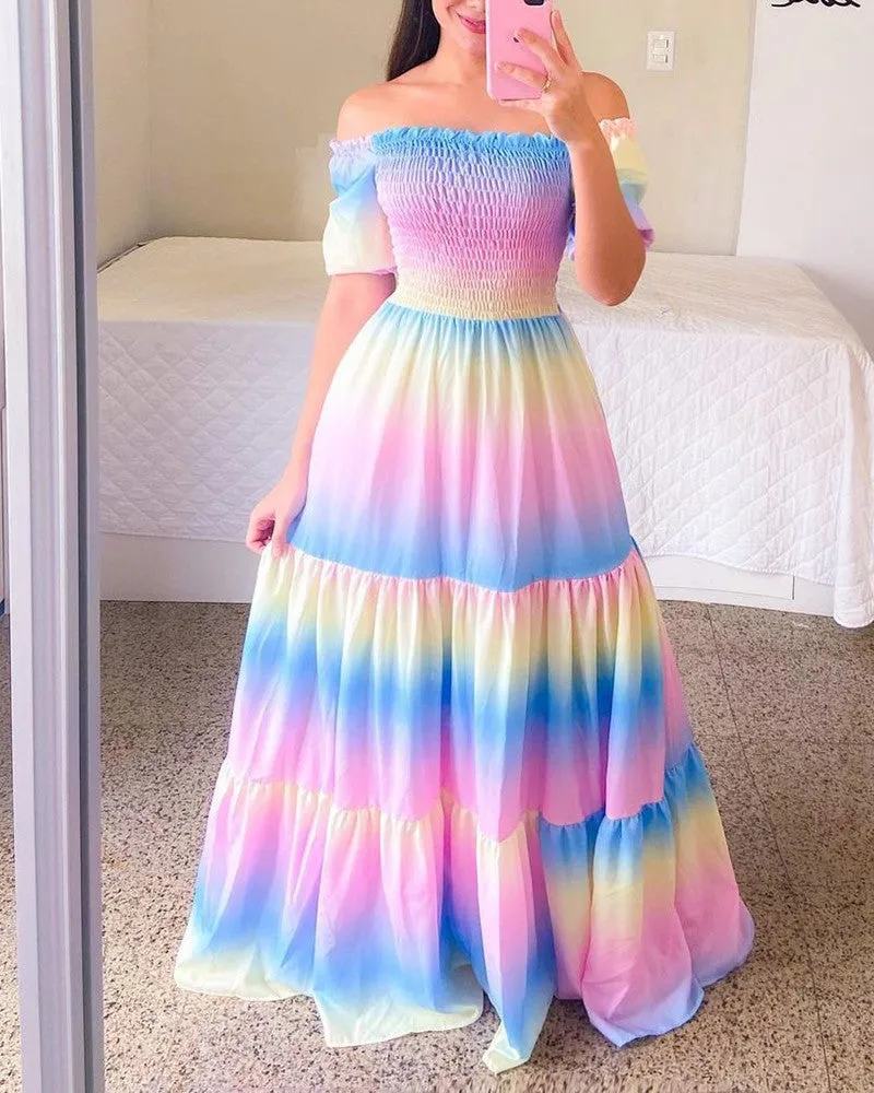 Tie Dye Colors Maxi Dress