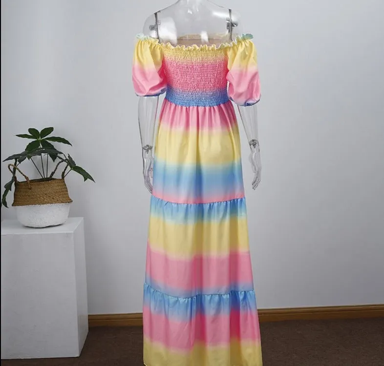 Tie Dye Colors Maxi Dress
