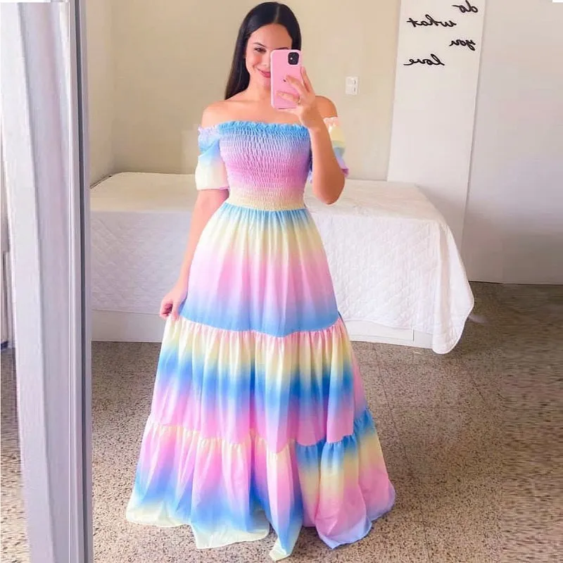 Tie Dye Colors Maxi Dress