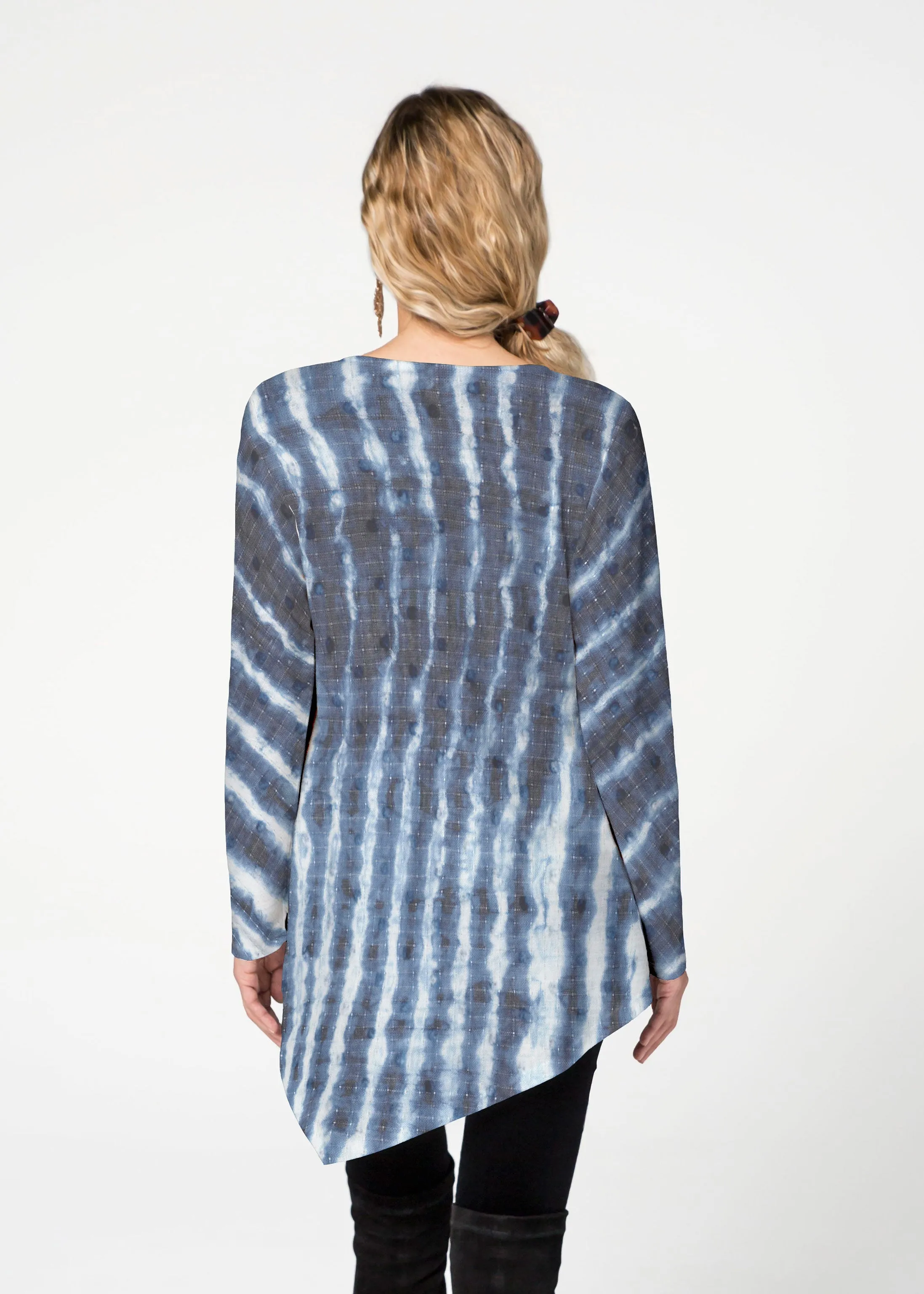 Tie-Dye Ripple (14183) ~ Asymmetrical French Terry Tunic