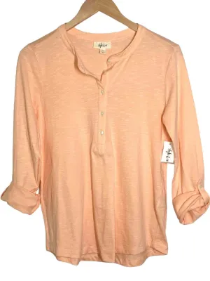 Warm Autumn Butternut Roll-sleeve Knit Shirt